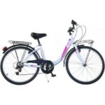 Bicicleta copii 9-12 ani, 24 inch, City Summertime Alb, Dino Bikes DB404R05WH