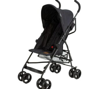 Carucior sport, BabyTrold, Jet, Usor- 4.3 kg, Pliere tip umbrela, Spatar ajustabil, Pana la 15 kg, 6 luni+, Negru
