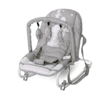 Fotoliu balansoar Lorelli Eliza, 0 – 6 luni, bara detasabila cu 3 jucarii, Gri