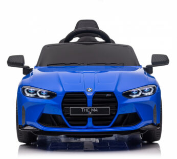 Masinuta electrica pentru copii BMW M4 Albastru cu telecomanda, 110x70x50 cm, varsta 1-5 ani, roti EVA, scaun din piele ECO, putere 90W