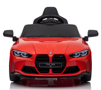 Masinuta electrica pentru copii BMW M4 Rosu cu telecomanda, 110x70x50 cm, varsta 1-5 ani, roti EVA, scaun din piele ECO, putere 90W