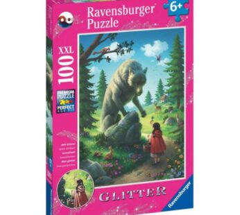 PUZZLE SCUFITA ROSIE SI LUPUL, 100 PIESE GLITTER