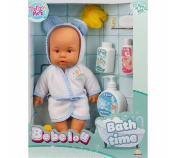 Papusa bebelus, Bebelou, Dollz n More, Timpul pentru baita, 35 cm, albastru