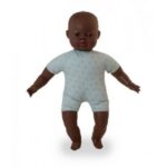 Papusa bebelus cu corp moale African 40 cm