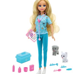 Papusa cu accesorii si catel Dreameez Doctor Veterinar