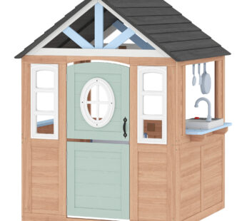 AIYAPLAY Căsuță de exterior și interior din lemn cu ușă pentru animale de companie Bucătărie de jucărie Ușă pe jumătate Lemn Natural | Aosom Romania