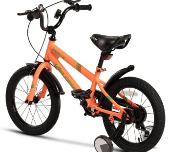 Bicicleta pentru copii Velors V1607B PortocaliuVerde, 16 inch, cu roti ajutatoare