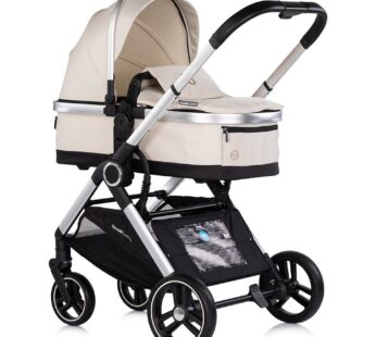 Carucior 3 in 1 pentru copii Chipolino Euphoria Cashmere cu suspensii, sezut reversibil, accesorii, greutate suportata 22 kg