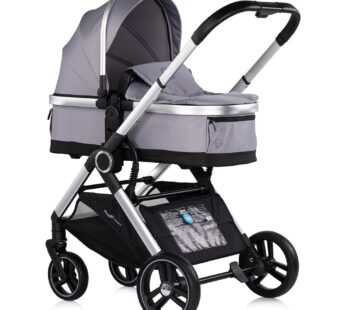 Carucior 3 in 1 pentru copii Chipolino Euphoria Platinum cu suspensii, sezut reversibil, accesorii, greutate suportata 22 kg