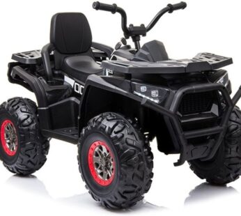 Atv electric pentru copii Black XMX607, cu acumulator, pornire la cheie, tractiune 4×4, 2 viteze, roti din EVA, lumini LED, MP3, maxim 50 kg, dimensiune 111 x 65 x 74 cm