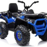 Atv electric pentru copii Blue XMX607, cu acumulator, pornire la cheie, tractiune 4x4, 2 viteze, roti din EVA, lumini LED, MP3, maxim 50 kg, dimensiune 111 x 65 x 74 cm