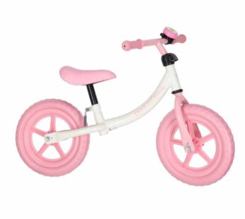 Bicicleta fara pedale pentru copii Trike Fix Balance pink, cadru otel, cu sonerie, saua ergonomica, sezutul si ghidonul reglabile, roti din spuma EVA, sarcina maxima 30 kg