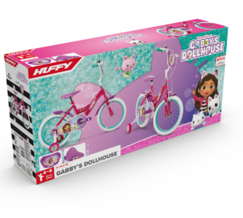 Bicicleta pentru copii 4-6 ani Huffy Gabbys Dollhouse 16 inch cu roti ajutatoare