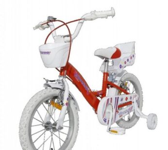 Bicicleta pentru copii Novokids SplendOr Pro Line Edition Rosu, cosulet, roti 14 inch, maxim 35 kg, cadru din otel, roti ajutatoare detasabile, ghidon reglabil pe inaltime
