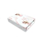 Cearceaf cu elastic, Qmini, Pentru patut 140X70 cm, Din bumbac certificat Oeko Tex Standard 100, Fairy Pink