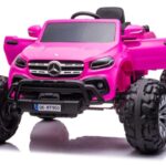 Masinuta electrica Mercedes X-Class Monster Truck, 180W, 4x4, roti moi, scaun tapitat, telecomanda, light pink