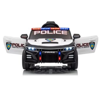 Masinuta electrica pentru copii Nichiduta Police Agency 24V,telecomanda 2.4G,scaun din piele,2 motoare,faruri led si lumini girofar politie, muzica,suspensii