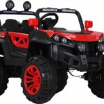 Masinuta electrica pentru copii Novokids M-Buggy UTV Rosu, faruri luminoase, roti din cauciuc Eva, telecomanda, maxim 30 kg , 12V, Mp3USB, 2 viteze, lungime 138 cm, model Offroad