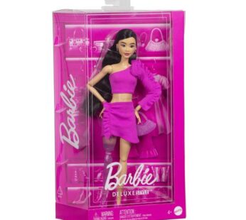 Papusa Barbie Deluxe Style, roz, cu proteza, accesorii incluse