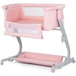 Patut co-sleeper Chipolino Eleganza cu laterala culisanta pink marshmallow